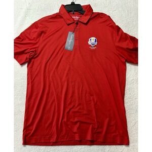 Walter Hagen P11 Ryder Cup Solid Men's L Positive Red Polo Shirt (B6)